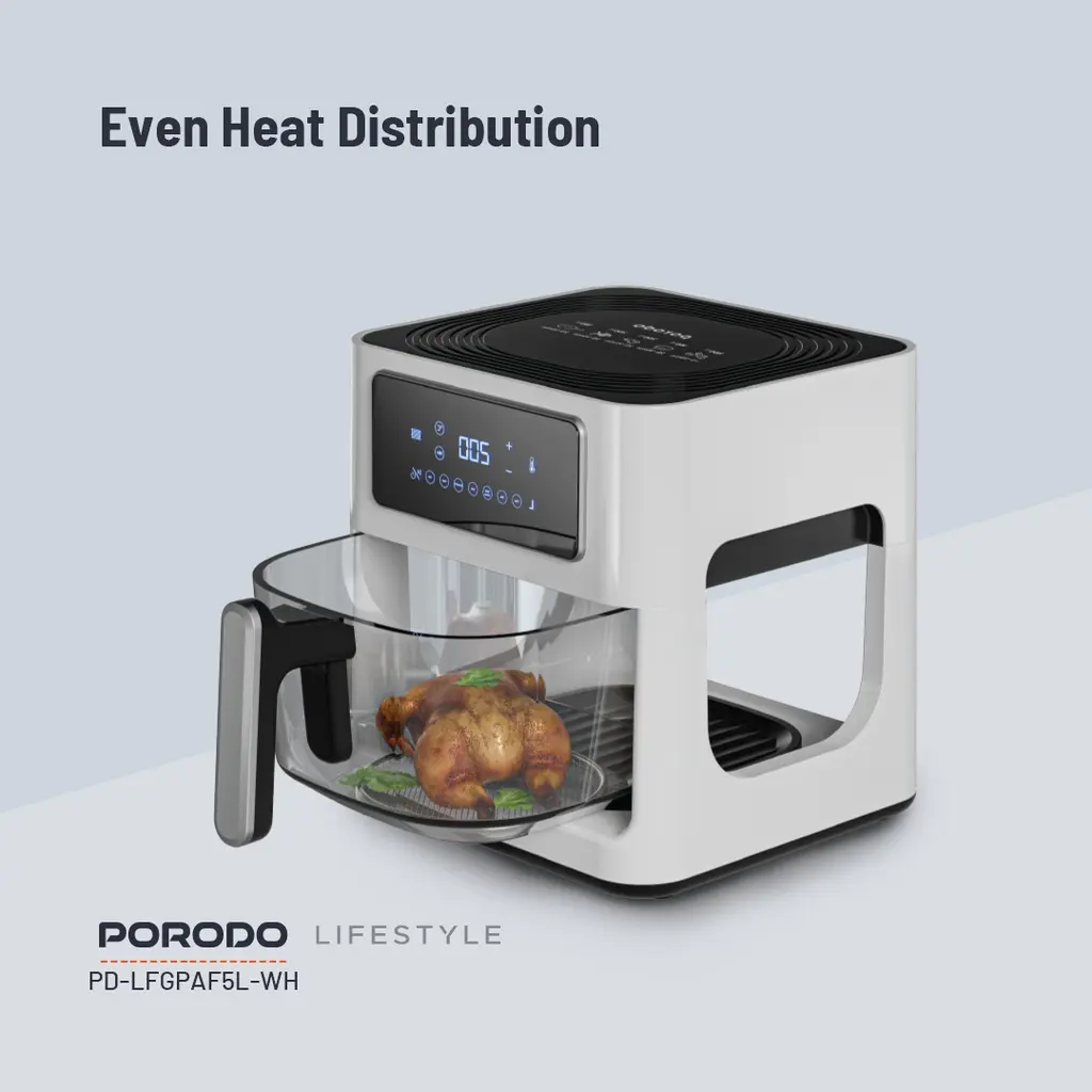 Porodo 5L Glass Air Fryer - Heat Distribution