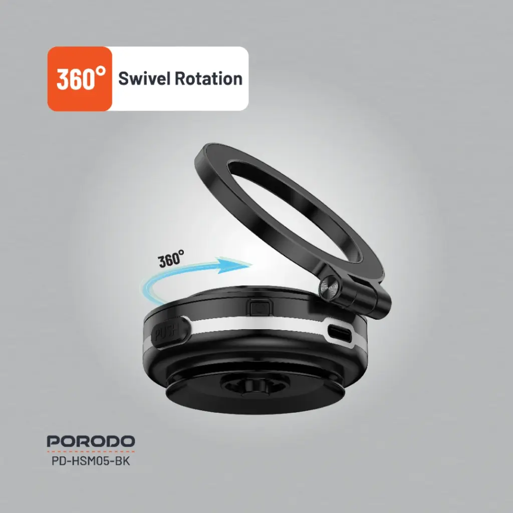 Porodo HS05 Vacuseal Magnetic Phone Mount - Swivel Rotation