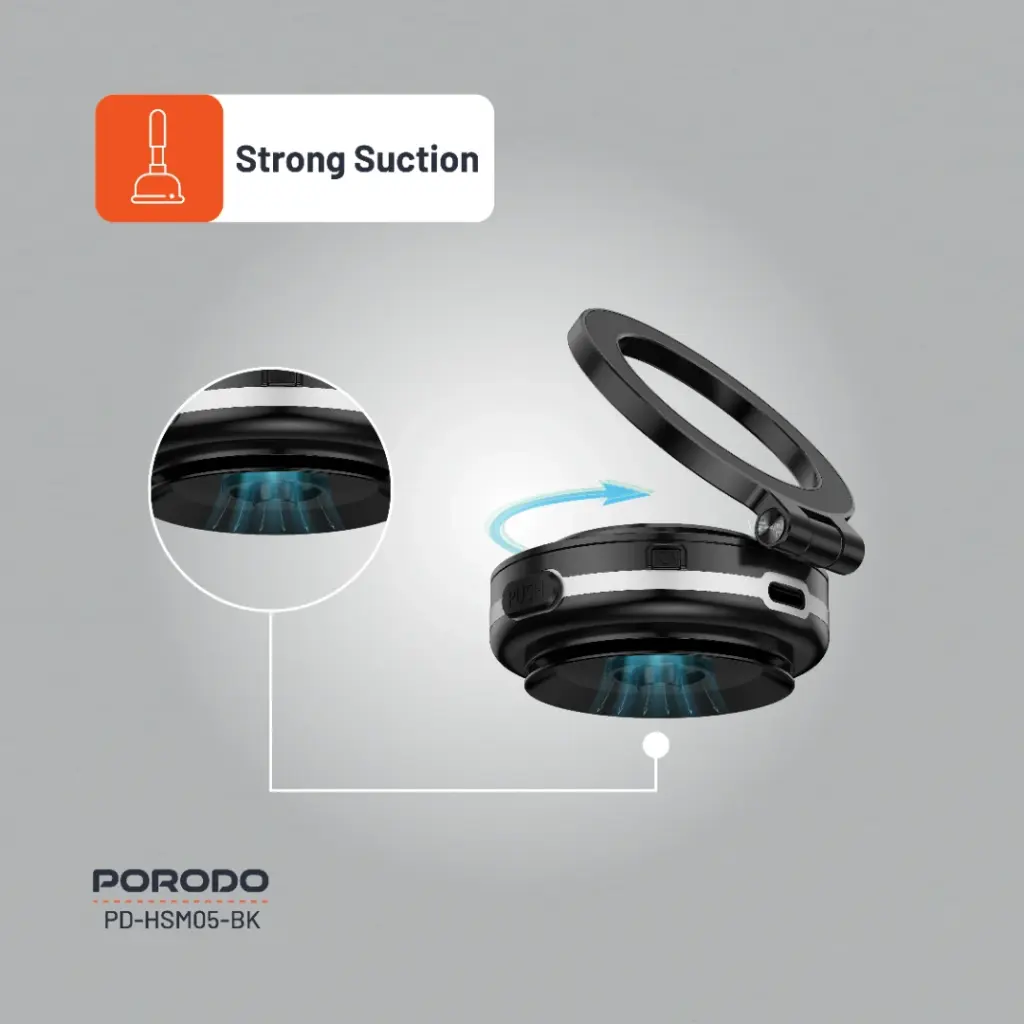 Porodo HS05 Vacuseal Magnetic Phone Mount - Suction Base