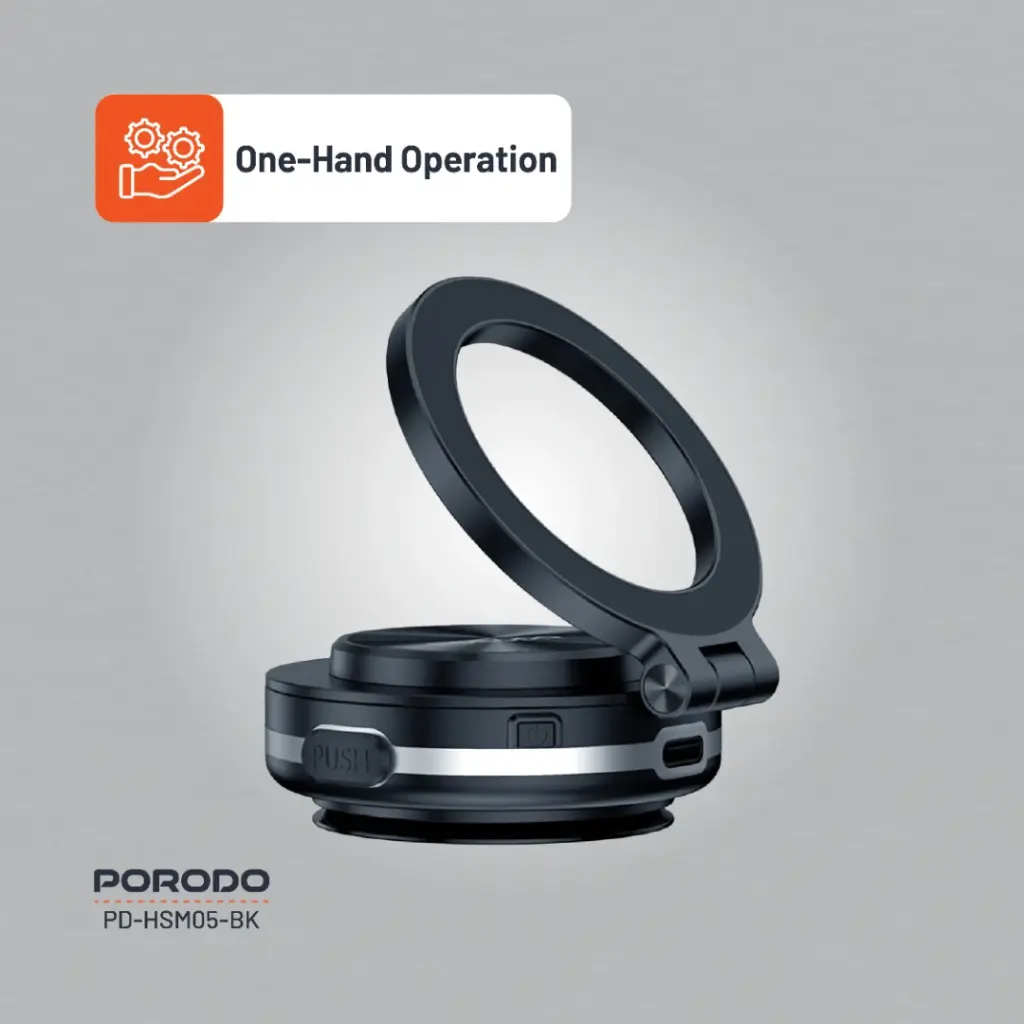 Porodo HS05 Vacuseal Magnetic Phone Mount - One-Hand Operation