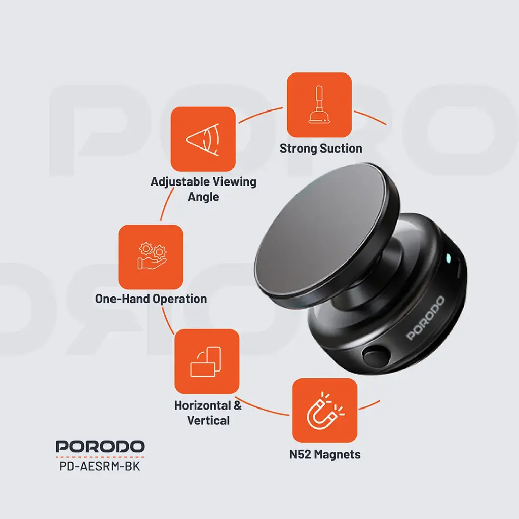 Porodo Vacuseal Magnetic Phone Mount - Features