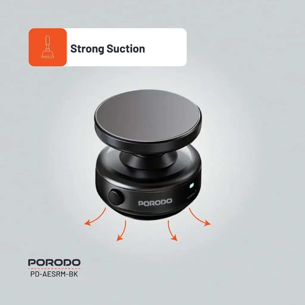 Porodo Vacuseal Magnetic Phone Mount - Suction Base