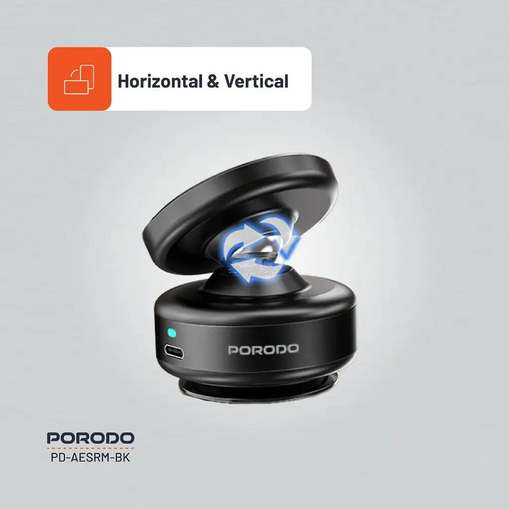 Porodo Vacuseal Magnetic Phone Mount - Phone Orientation