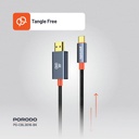 Porodo USB-C to HDMI Woven Cable, 4K 60Hz, 2m - Braided Cable