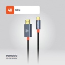 Porodo USB-C to HDMI Woven Cable, 4K 60Hz, 2m - 4K Output