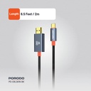 Porodo USB-C to HDMI Woven Cable, 4K 60Hz, 2m - Cable Length