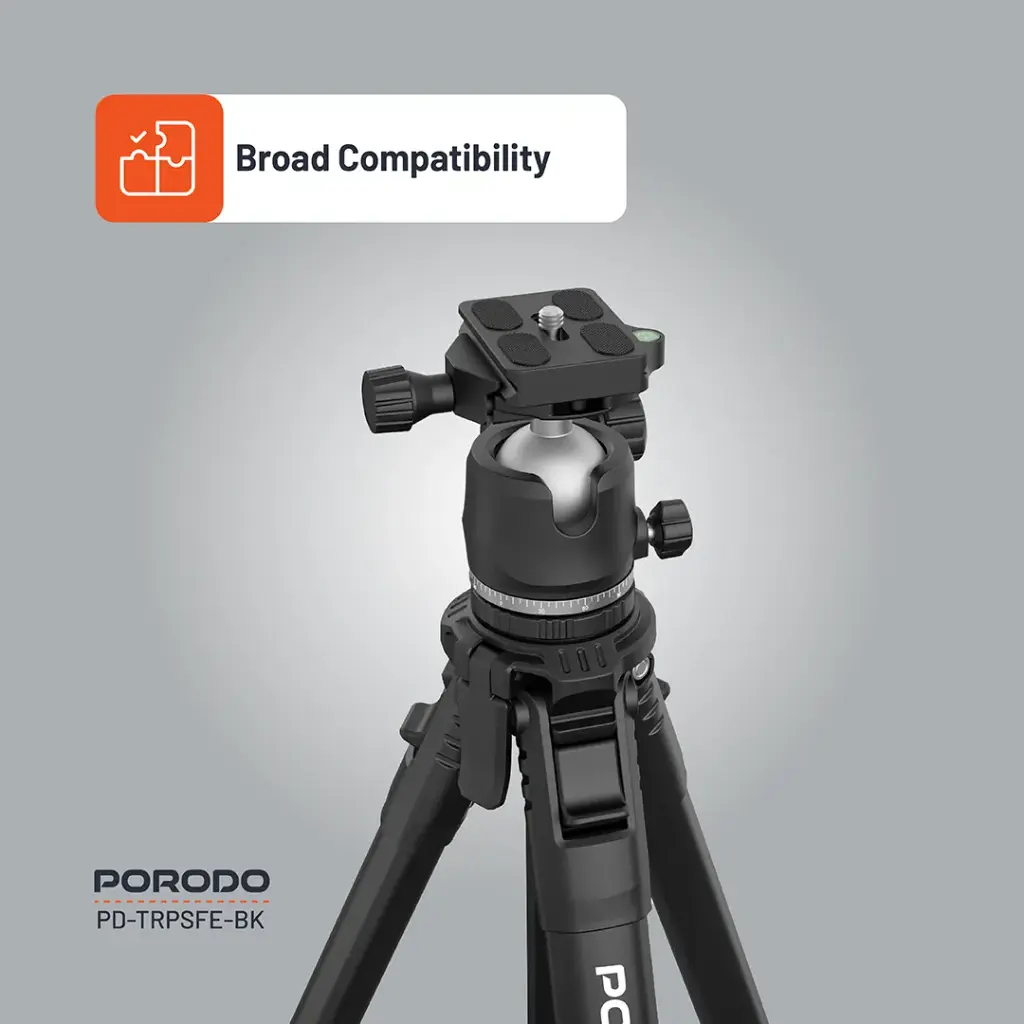 Porodo Lightweight Aluminium Tripod - Mount Detail