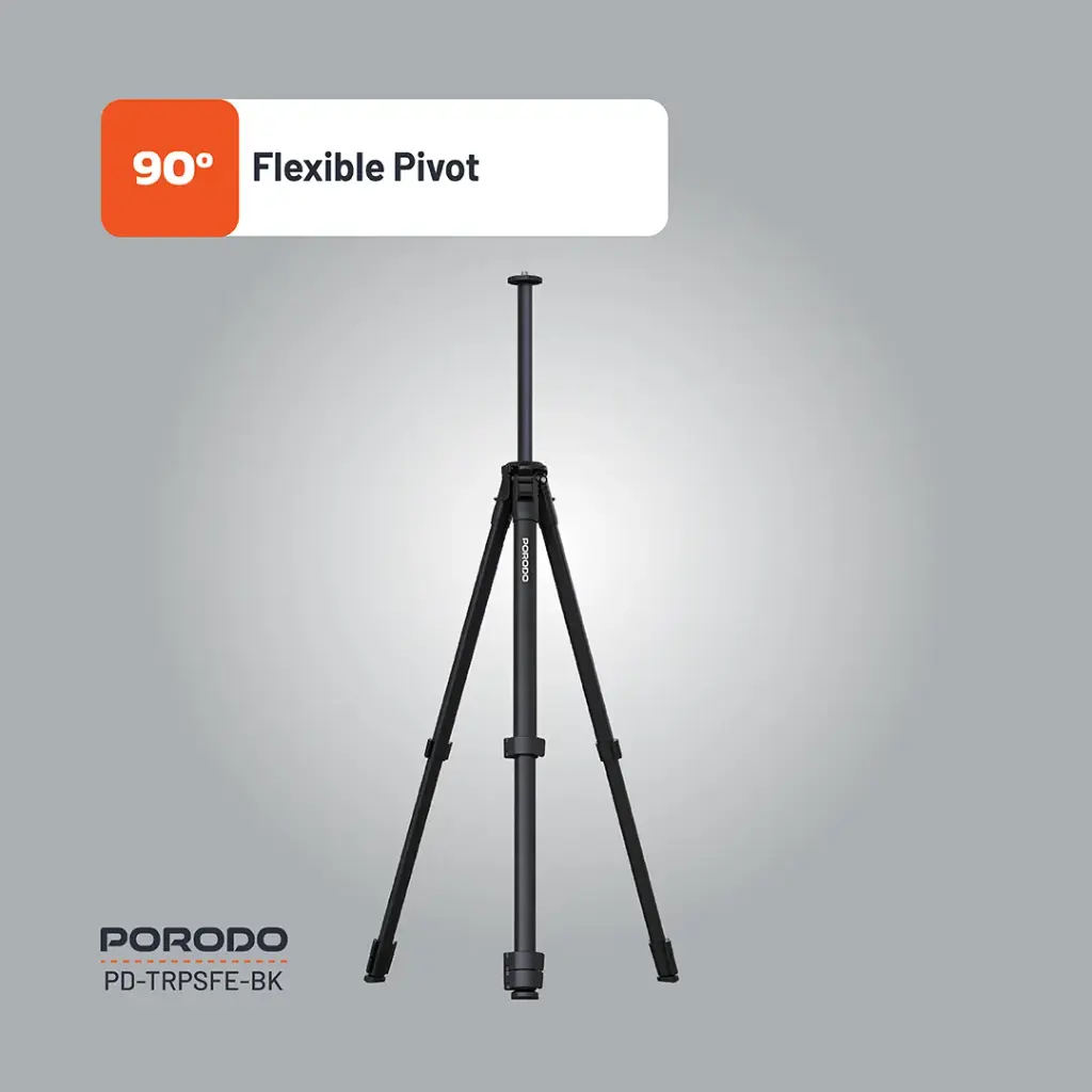 Porodo Lightweight Aluminium Tripod - Flexible Pivot