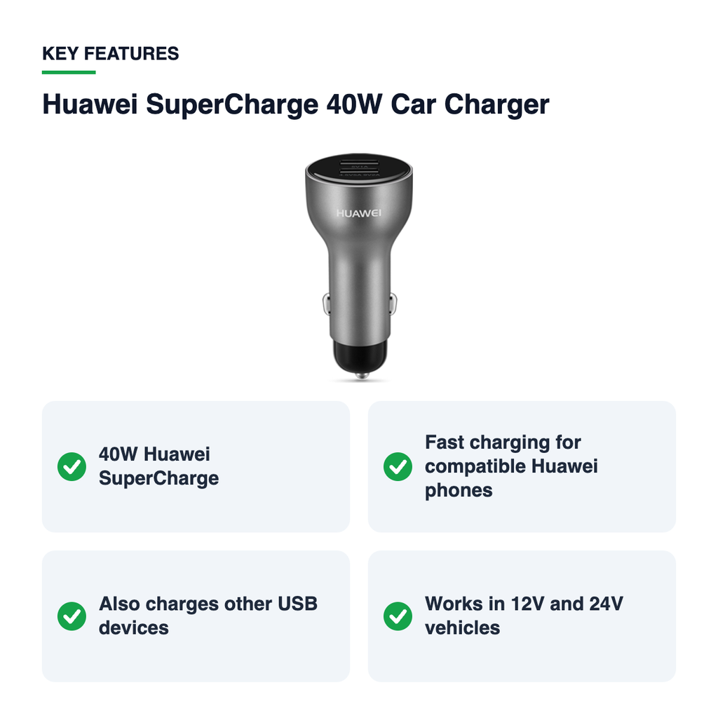 Key features – Huawei SuperCharge 40W Car Charger