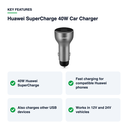 Key features – Huawei SuperCharge 40W Car Charger