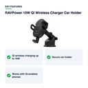 Key features – RAVPower 10W Qi Wireless Charger Car Holder