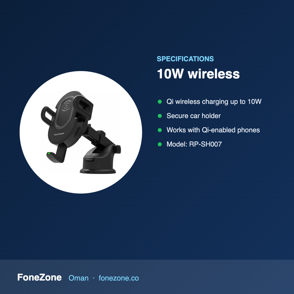 Specifications – RAVPower 10W Qi Wireless Charger Car Holder