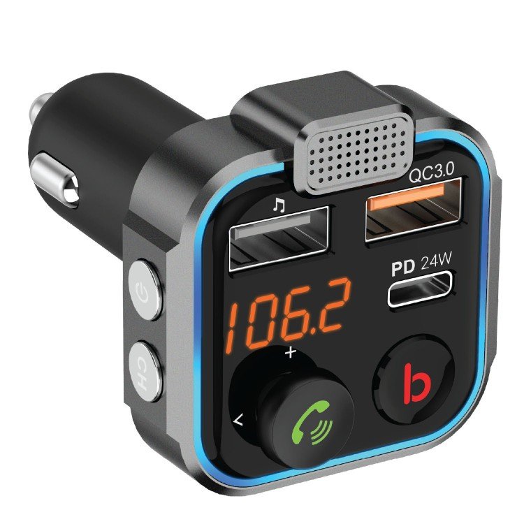 Porodo Smart FM Transmitter Car Charger 24W PD