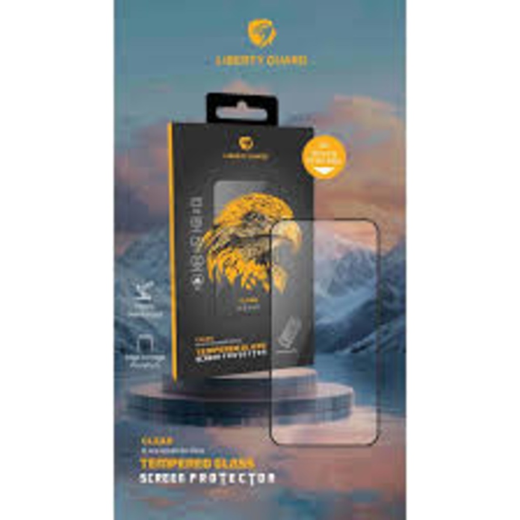 Liberty Guard 2.5D Full Cover Clear Black Edge Glass Protector – packaging