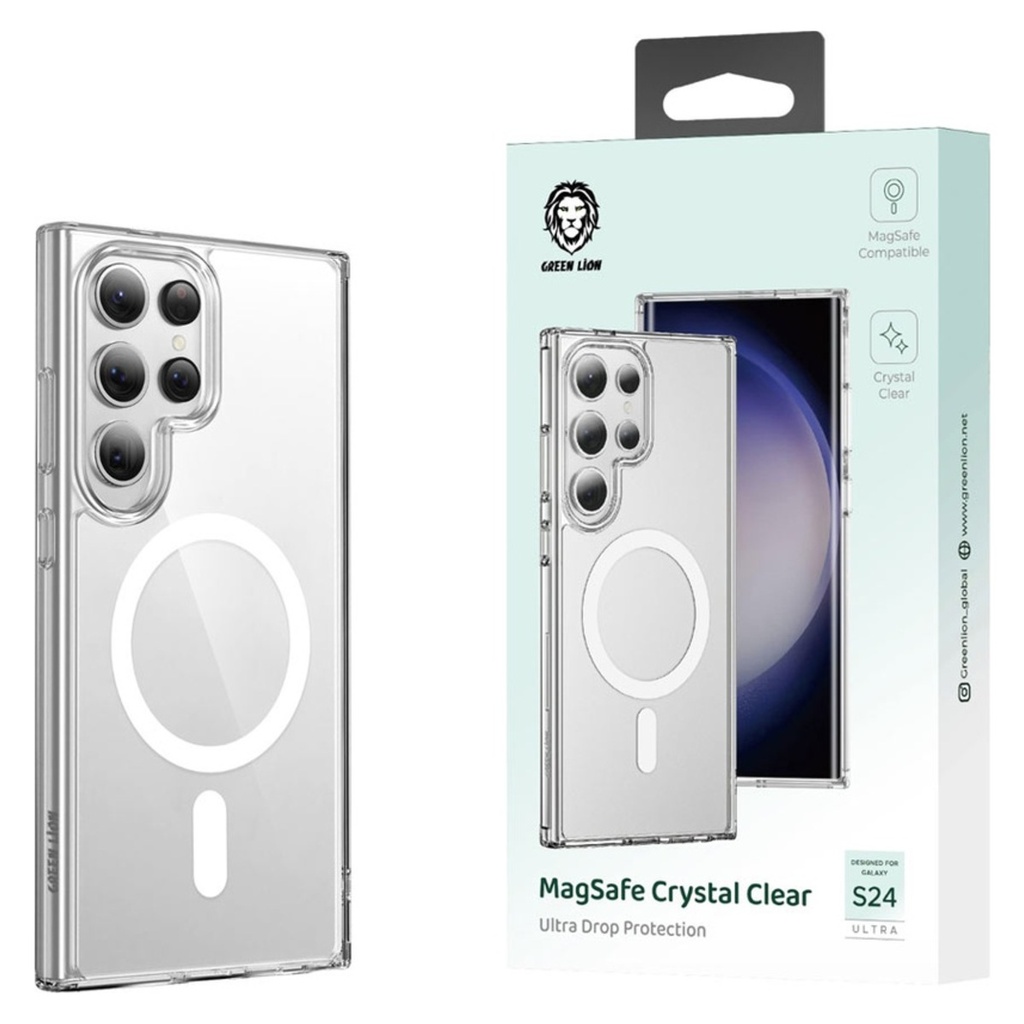 Green Lion Crystal Clear Case for Samsung Galaxy S24 Ultra – packaging