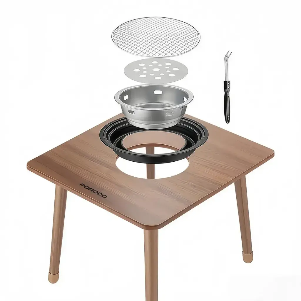 Porodo grill table – removable bowl and components