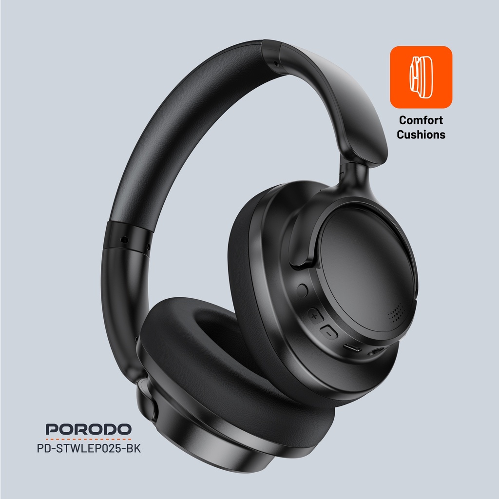 Porodo Soundtec Zen ANC Wireless Headphones – Black – Official image 6