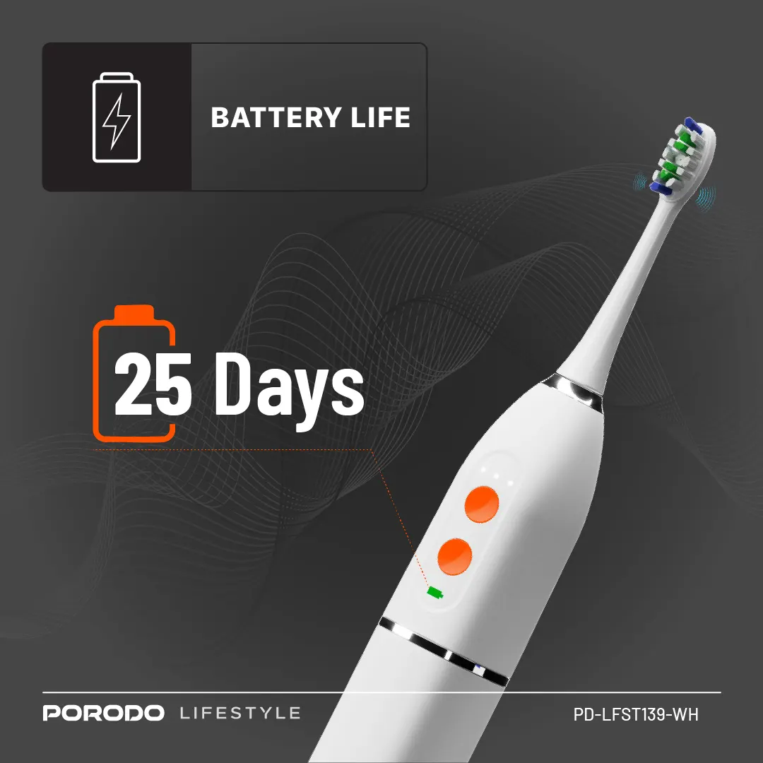 Porodo Lifestyle Water Flosser & Sonic Electric Toothbrush – White – Official image 9