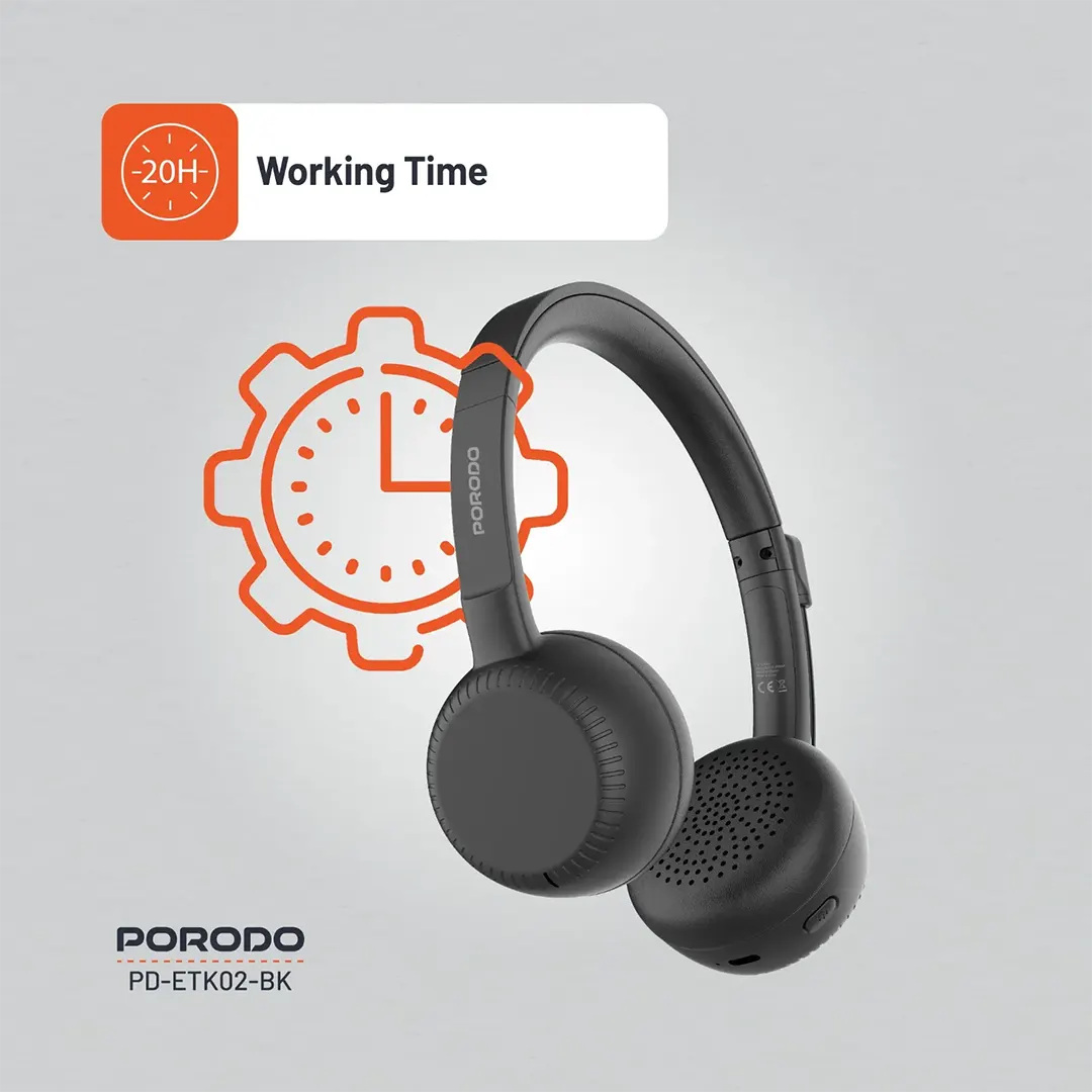 Porodo Office Wireless Headset – Black – Official image 3