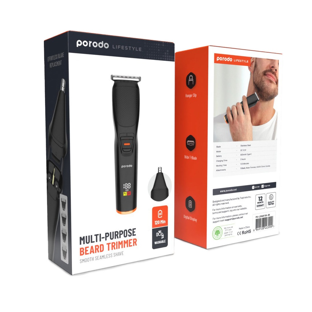 Porodo Lifestyle 6-in-1 Grooming Kit – Black – Official image 5