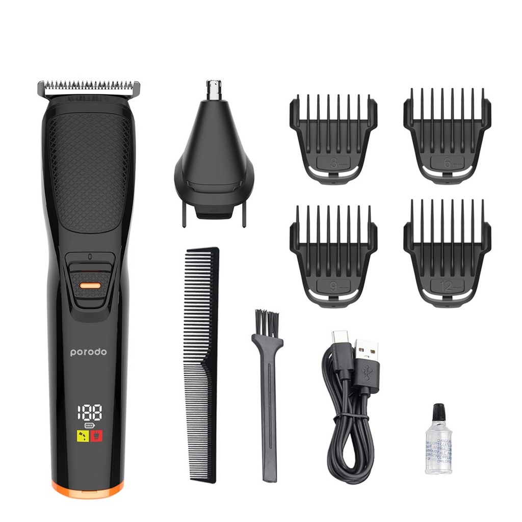 Porodo Lifestyle 6-in-1 Grooming Kit – Black – Official image 6