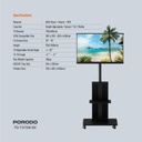 Porodo TV Floor Stand with Wheels for 32–75 inch Screens – Black – Official image 4