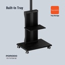 Porodo TV Floor Stand with Wheels for 32–75 inch Screens – Black – Official image 5