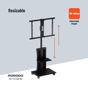 Porodo TV Floor Stand with Wheels for 32–75 inch Screens – Black – Official image 7