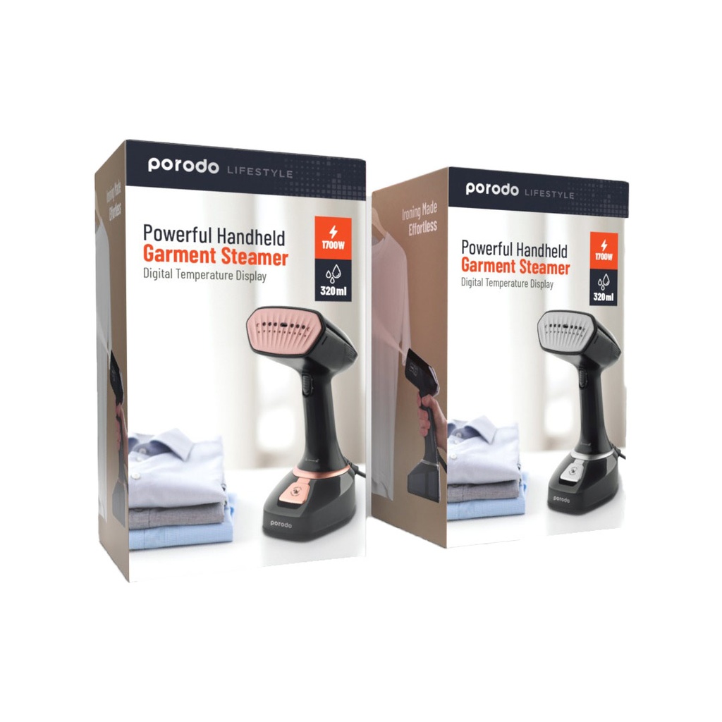 Porodo Lifestyle 1700W Garment Steamer with Ceramic Iron Plate – Rose Gold – Official image 2