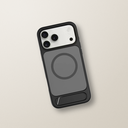 Levelo Matteo Case with Bottom Stand Grip for iPhone 17 Pro Max – Black – lifestyle