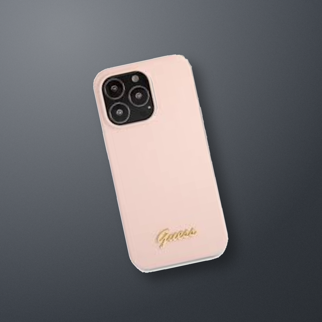 Guess Script Gold Logo Silicone Case for iPhone 13 Series – lifestyle