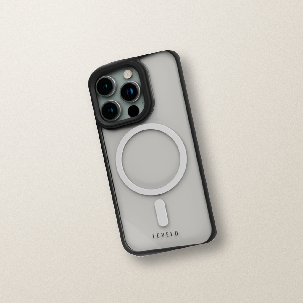 Levelo Nuru MagSafe Case for iPhone 15 Pro – Matte Black – lifestyle