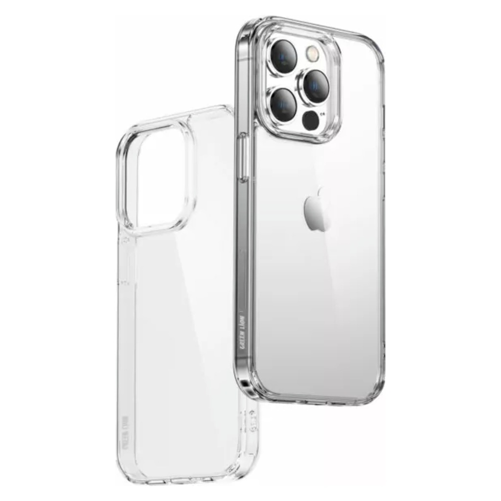 Green Lion Anti-Shock Clear Case for iPhone 13 Pro – front view