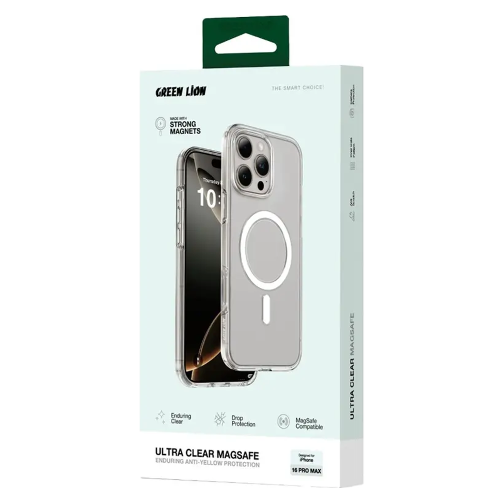 Green Lion Ultra Clear MagSafe Case for iPhone 16 Pro Max – Clear – product photo