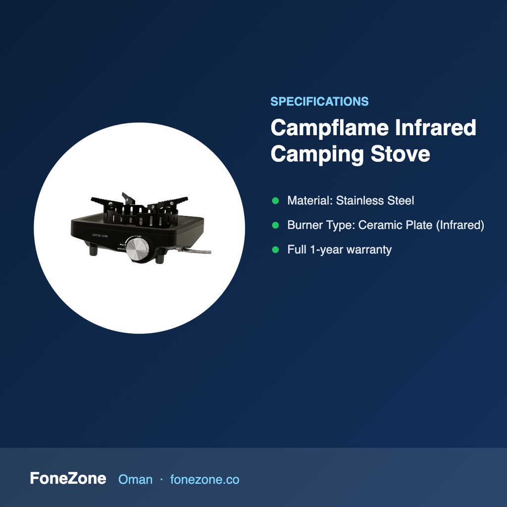 Green Lion Campflame Infrared Camping Stove - Black – specifications