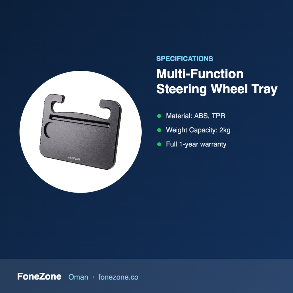 Green Lion Multi-Function Steering Wheel Tray - Black – specifications