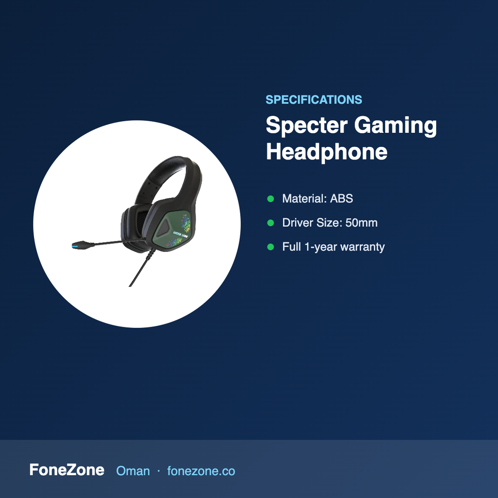 Green Lion Specter Gaming Headphone - Black – specifications