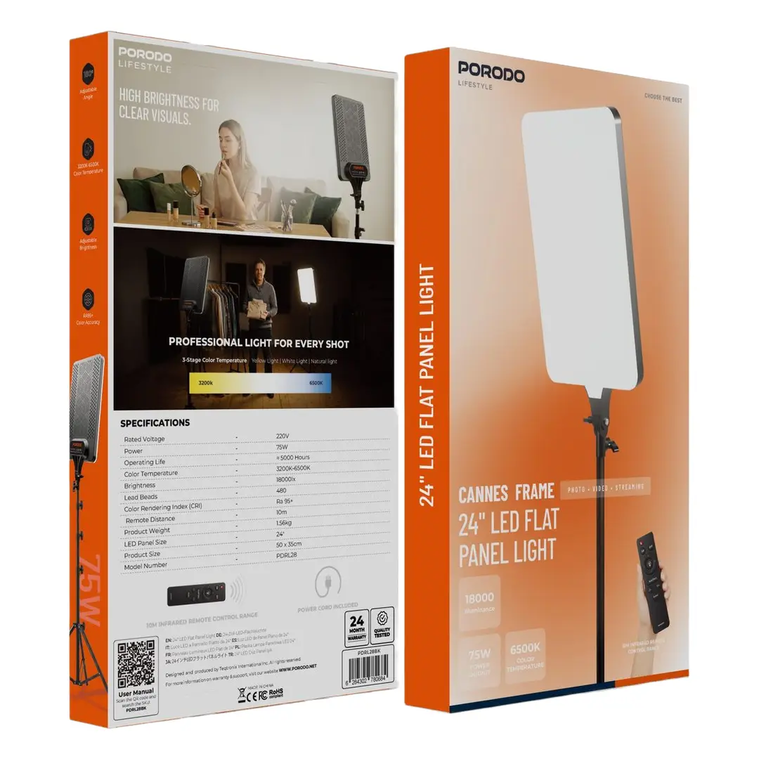 Porodo Lifestyle Cannes Frame 24" LED Flat Panel Light - Black – official 2
