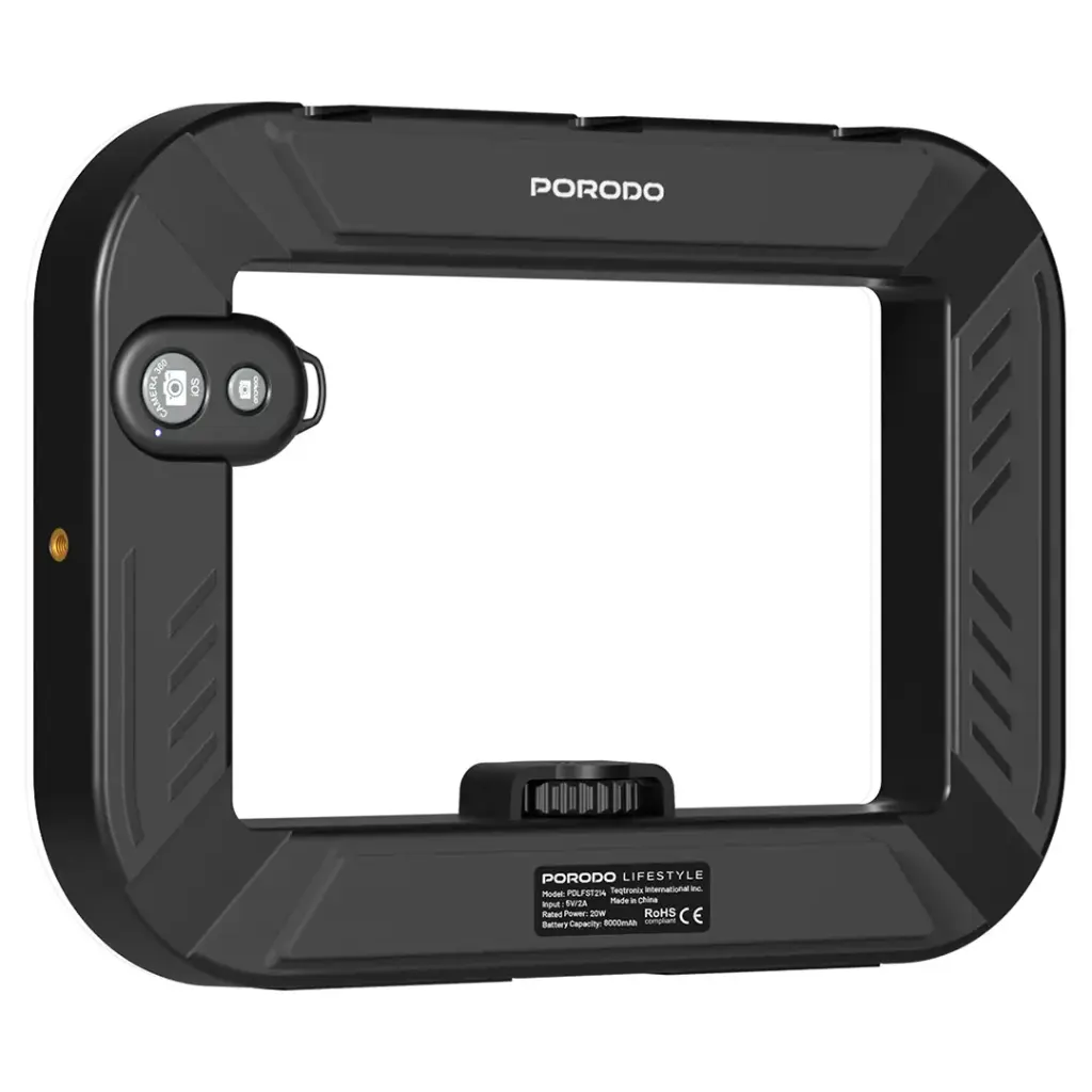 Porodo Lifestyle Handheld Ring Grip phone vlogging light - Black – official 1