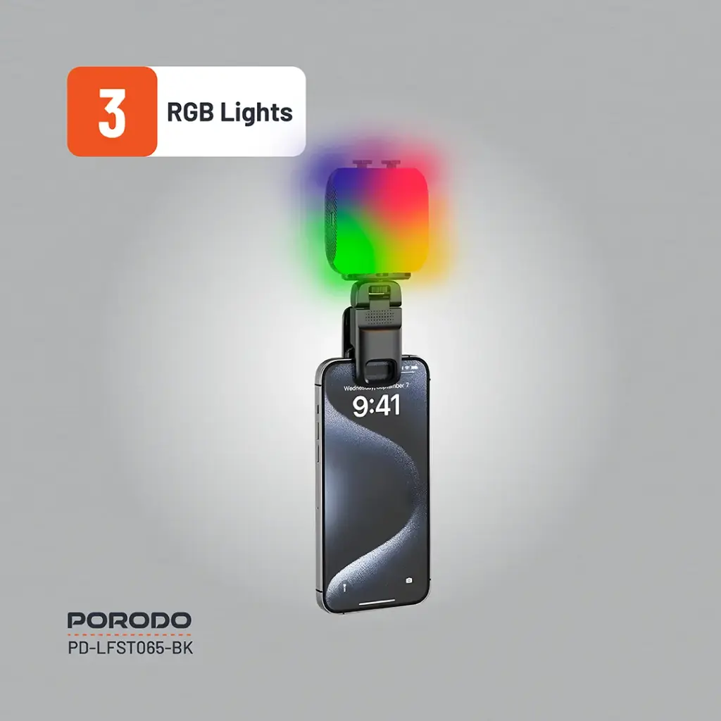 Porodo Lifestyle Clip-on Fill Light-black – official 5
