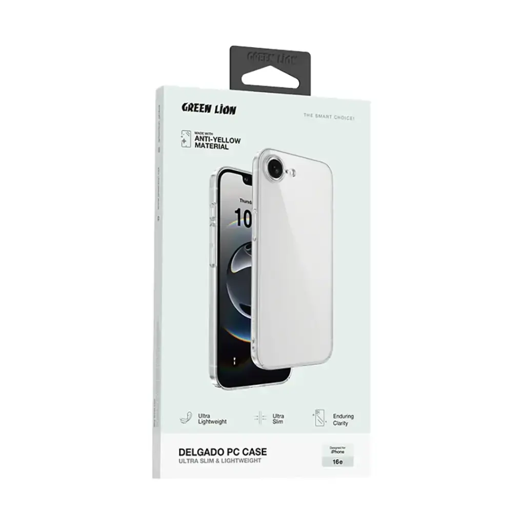 Green Lion Delgado PC Case iPhone 16e Clear – official 3