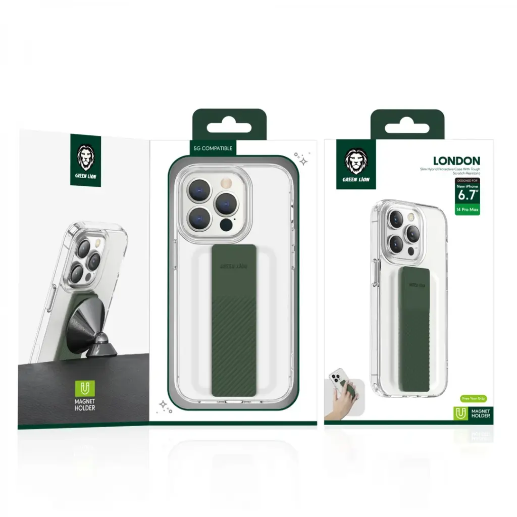 Green Lion London Slim Hybrid Case Grip Band iPhone 14 Pro Green – official 4