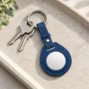 Viva Madrid Genuine Leather Key Tag for AirTag – Blue
