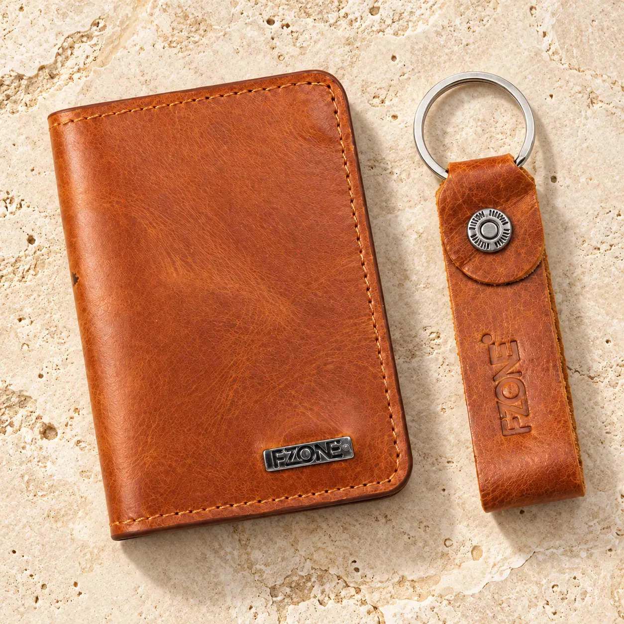 Fzone Leather Folding Wallet Slim (Brown) | Lifestyle