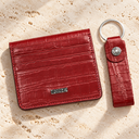 FZONE Leather Card Holder & Keyring – Red | Lifestyle