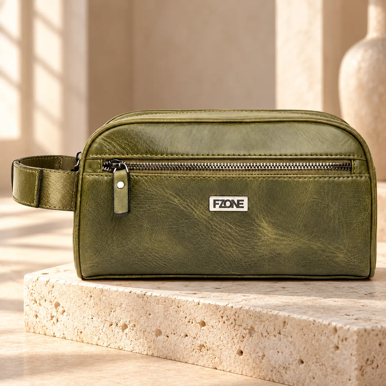 FZONE Leather Hand Bag – Green | Lifestyle