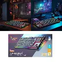 Porodo Gaming 3in1 Wireless Mechanical Keyboard TKL Gateron Switch - Black
