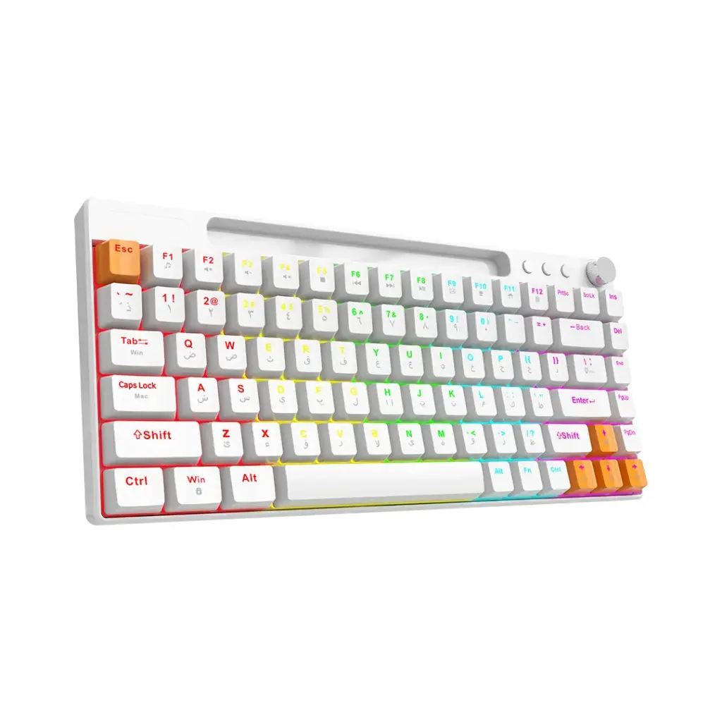 Porodo Gaming 84 Keys Mechanical Gaming Keyboard - White