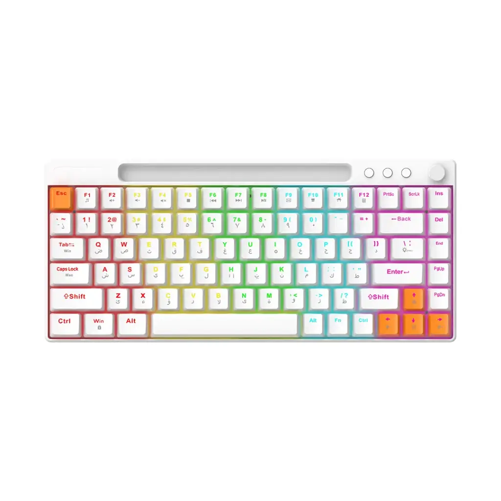 Porodo Gaming 84 Keys Mechanical Gaming Keyboard - White