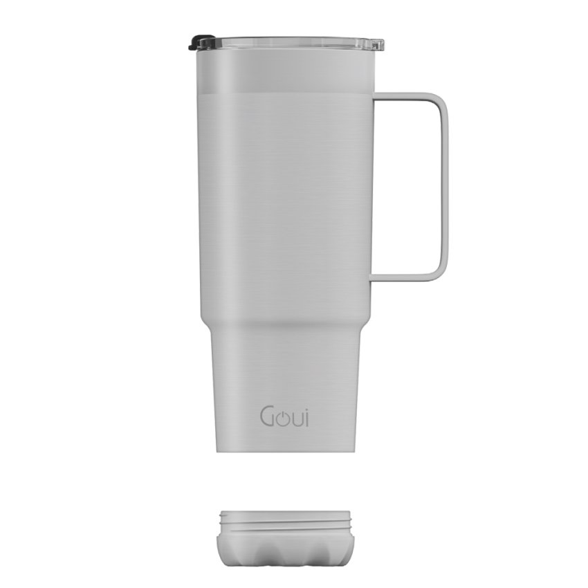 Goui Tumbler Stainless Steel Cup with Handle White